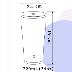 Kubek termiczny z słomką na napoje ZOJIRUSHI 720 ml Fioletowy