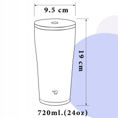 Kubek termiczny z słomką na napoje ZOJIRUSHI SX-HA72H-AM 720 ml Fioletowy