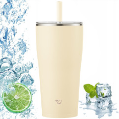Kubek termiczny z słomką do auta ZOJIRUSHI SX-HA72H-CM 720 ml Beżowy