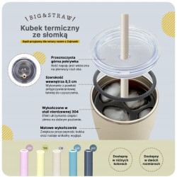Kubek termiczny z słomką do auta ZOJIRUSHI SX-HA72H-CM 720 ml Beżowy