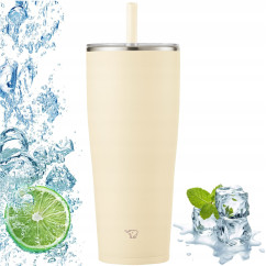 Kubek termiczny z słomką do zimnych napojów ZOJIRUSHI SX-HA89H-CM 890ml Beż
