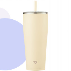 Kubek termiczny z słomką do zimnych napojów ZOJIRUSHI 890 ml Beż