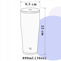Kubek termiczny z słomką do zimnych napojów ZOJIRUSHI SX-HA89H-CM 890ml Beż
