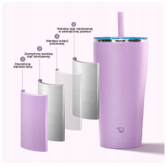 Kubek termiczny z słomką do zimnych napojów ZOJIRUSHI SX-HA89H-CM 890ml Beż