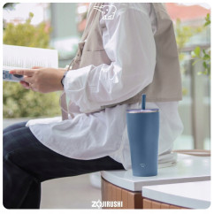 Kubek termiczny z słomką na podróże ZOJIRUSHI SX-HA89H-AM 890 ml Granatowy