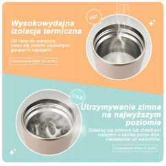 Kubek termiczny na herbatę z rączką ZOJIRUSHI SX-LA89H-WM 890 ml Biały
