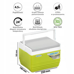 Lodówka turystyczna Pinnacle TPX 6006 4,5L zielona na wkłady chłodzące