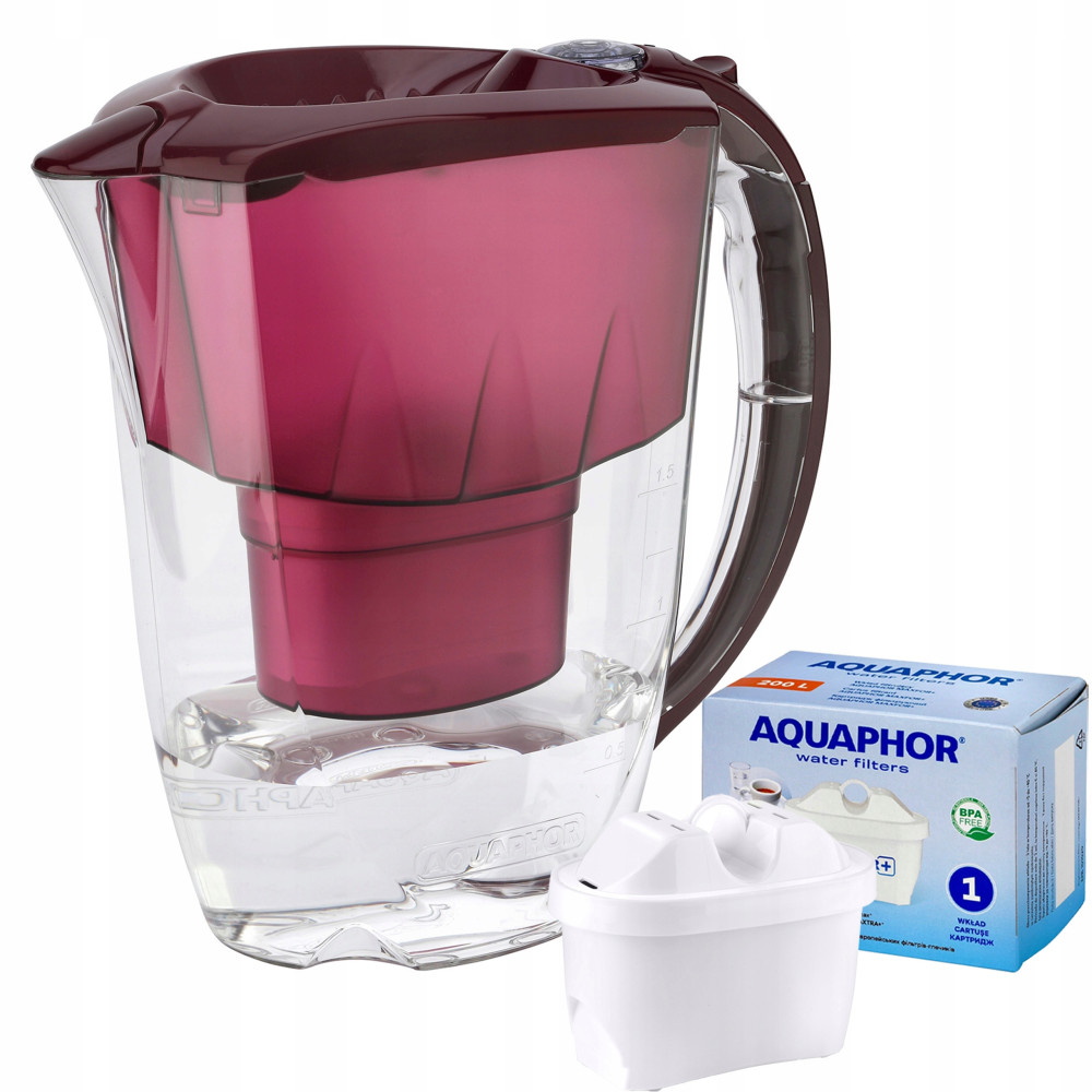 Dzbanek filtrujący Aquaphor Amethyst 2,8 l wiśniowy z filtrem maxfor B25 Dzbanek filtrujący Aquaphor Amethyst 2,8 l wiśniowy z filtrem maxfor B25