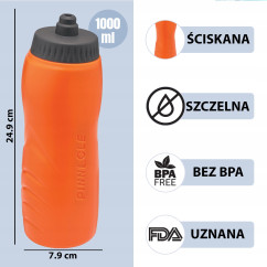 Bidon sportowy PINNACLE TPX9054 Pomarańczowy 1L