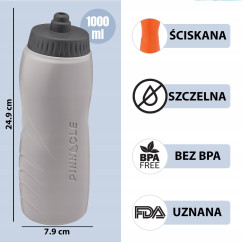 Bidon sportowy PINNACLE TPX9054 Szary 1L