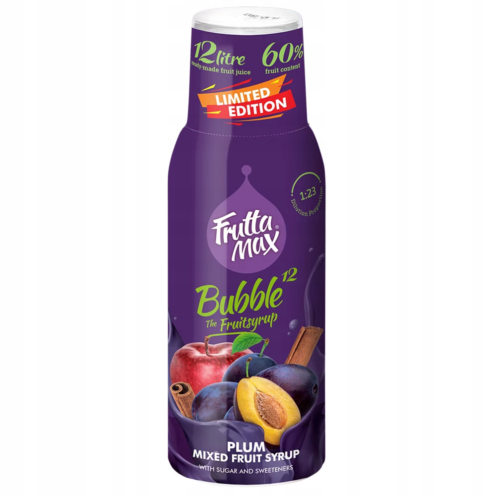 Fruttamax syrop koncentrat Śliwka Jabłko Cynamon 0.5L Fruttamax syrop koncentrat Śliwka Jabłko Cynamon 0.5L