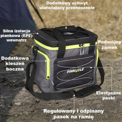 Przenośna torba termiczna lekka PINNACLE Pogba TPX-5506 18,5 L, szara