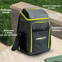 Przenośny plecak termiczny lekki PINNACLE cooler TPX-5507 18,5 L, szara