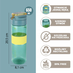 Butelka na wodę z uchwytem sportowa 650 ml Pinnacle PHY-B-1001 niebieska