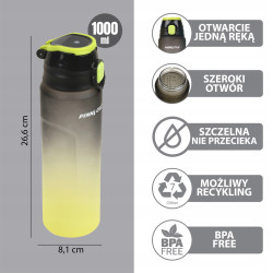 Butelka na wodę z uchwytem sportowa 1 l Pinnacle PHY-BL-1018 czarna