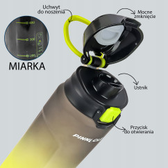 Butelka na wodę z uchwytem sportowa 1 l Pinnacle PHY-BL-1018 czarna