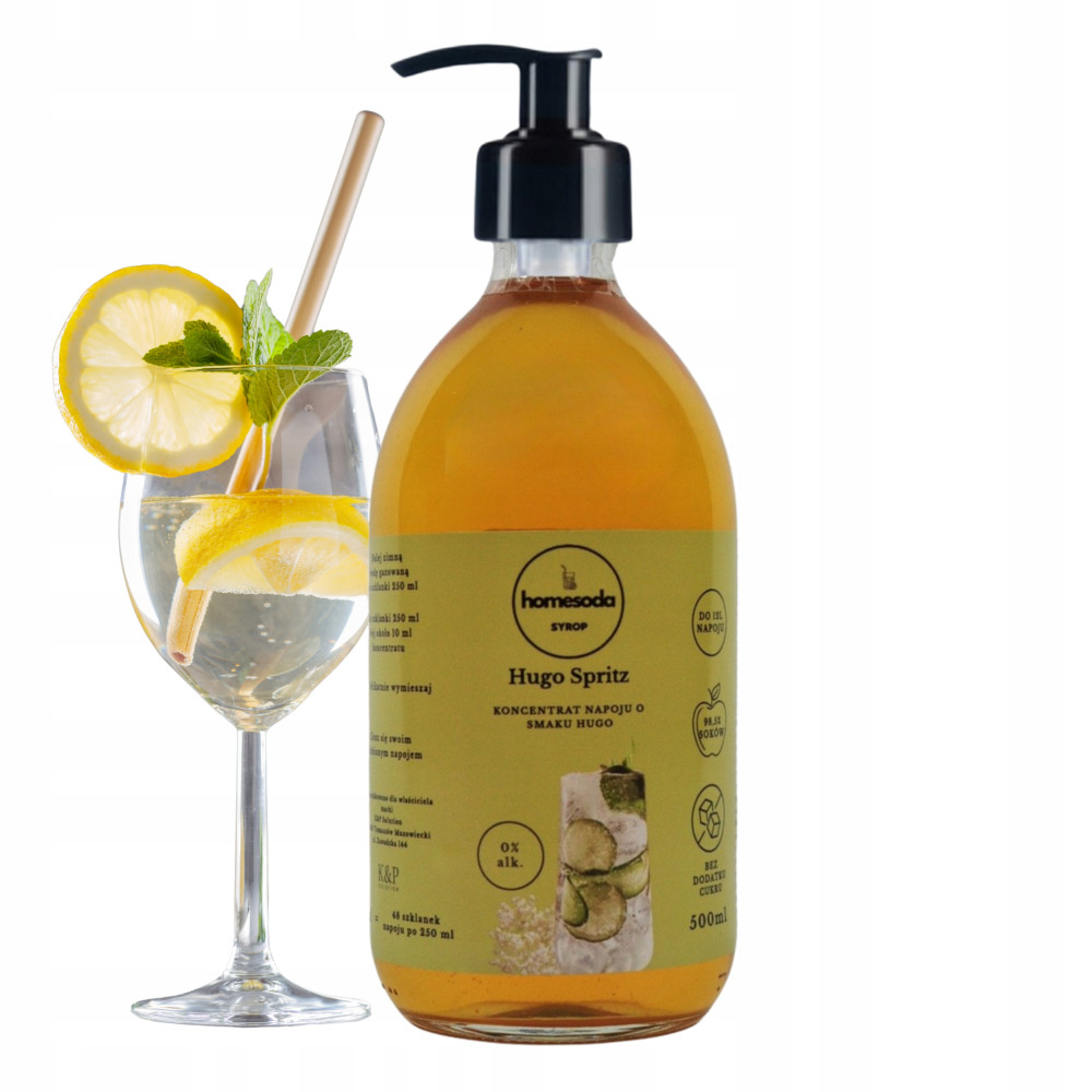 Syrop HomeSoda Hugo Spritz Bez Cukru Koncentrat do Saturatora SodaStream Syrop HomeSoda Hugo Spritz Bez Cukru Koncentrat do Saturatora SodaStream