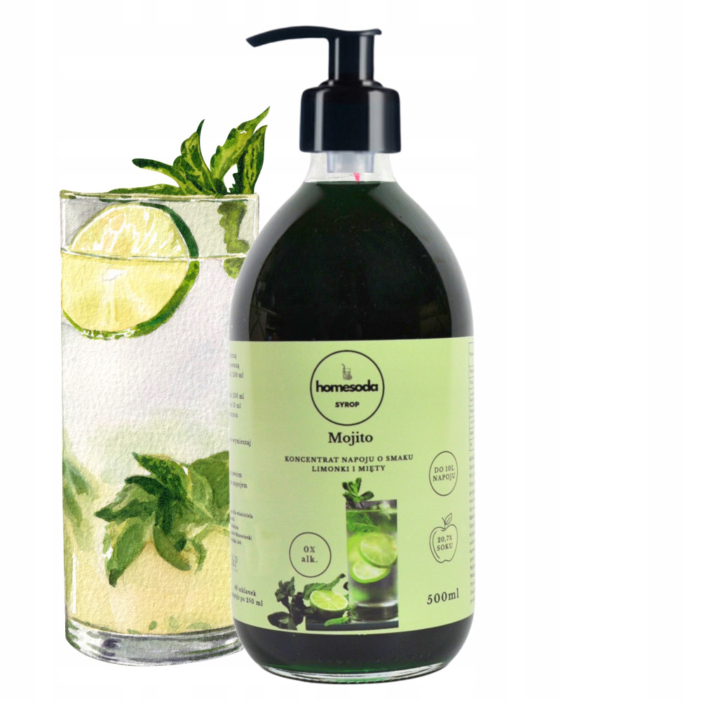 Syrop HomeSoda Mojito Mohito Bez Cukru Koncentrat do Saturatora SodaStream Syrop HomeSoda Mojito Mohito Bez Cukru Koncentrat do Saturatora SodaStream