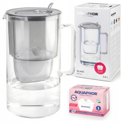 Dzbanek filtrujący szklany Aquaphor Glass Szary + Filtr Maxfor Mg Magnez