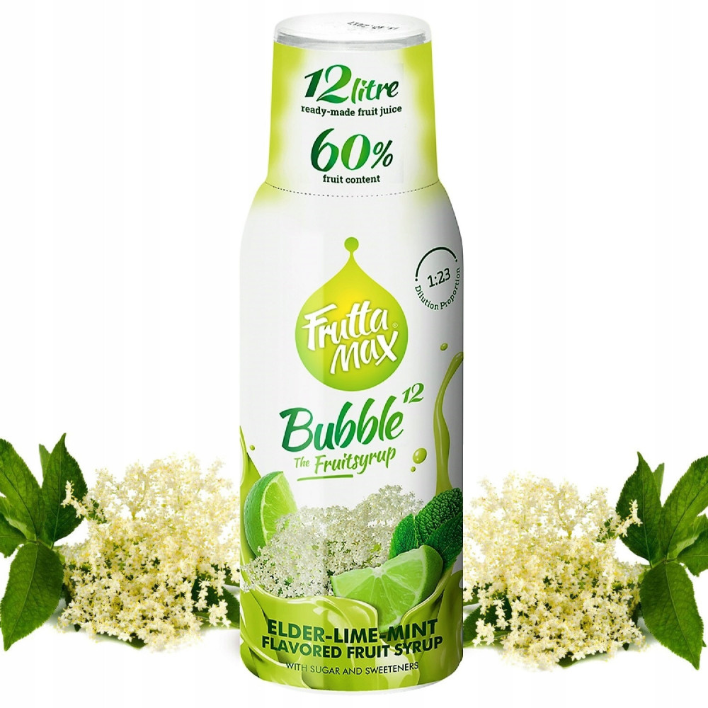 FruttaMax Syrop Limonka Limetka Mięta Kwiat Bzu 500 ml do Wody z Saturatora