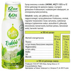 FruttaMax Syrop Limonka Limetka Mięta Kwiat Bzu 500 ml do Wody z Saturatora