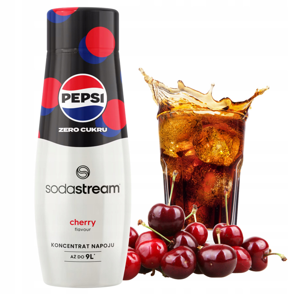 Syrop koncentrat do gazowania wody SodaStream Pepsi Cherry Zero Cukru 440ml Syrop koncentrat do gazowania wody SodaStream Pepsi Cherry Zero Cukru 440ml