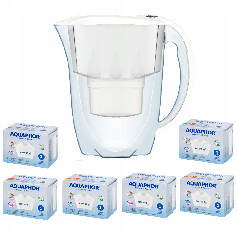 Dzbanek filtrujący Aquaphor Amethyst 2,8 l + 6 wkładów, biały Dzbanek filtrujący Aquaphor Amethyst 2,8 l + 6 wkładów, biały