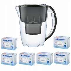Dzbanek filtrujący Aquaphor Amethyst 2,8 l + 6 wkładów, czarny
