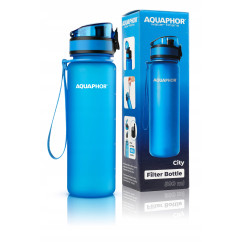 Butelka filtrująca Aquaphor City 500 ml + 3 filtry, niebieska