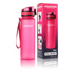 Butelka filtrująca Aquaphor City 500 ml + 2 filtry, różowa