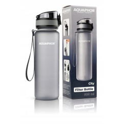 Butelka filtrująca Aquaphor City 500 ml + 5 filtrów, szara