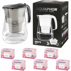 Dzbanek filtrujący Aquaphor Onyx 2,8 l + 6 wkładów, czarny