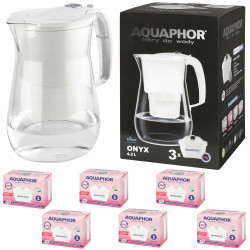 Dzbanek filtrujący Aquaphor Onyx 2,8 l + 6 wkładów, biały