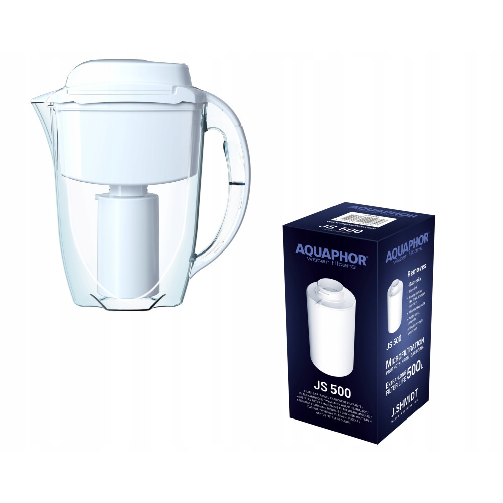 Dzbanek filtrujący Aquaphor J.SHMIDT 500 2,8 l + 2 wkłady, biały