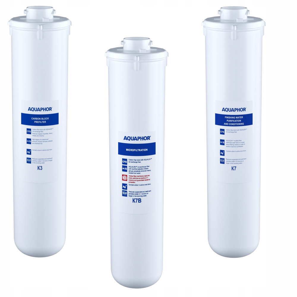 Zestaw 3 wkładów filtrujących Aquaphor K3, K7B, K7 Zestaw 3 wkładów filtrujących Aquaphor K3, K7B, K7