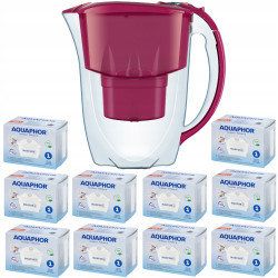 Dzbanek filtrujący Aquaphor Amethyst 2,8 l + 10 wkładów, wiśniowy