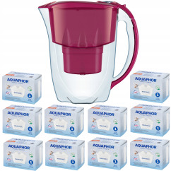 Dzbanek filtrujący Aquaphor Amethyst 2,8 l + 10 wkładów, wiśniowy
