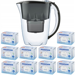 Dzbanek filtrujący Aquaphor Amethyst 2,8 l + 10 wkładów, czarny