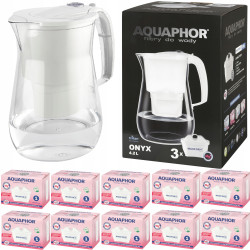 Dzbanek filtrujący Aquaphor Onyx 2,8 l + 10 wkładów, biały