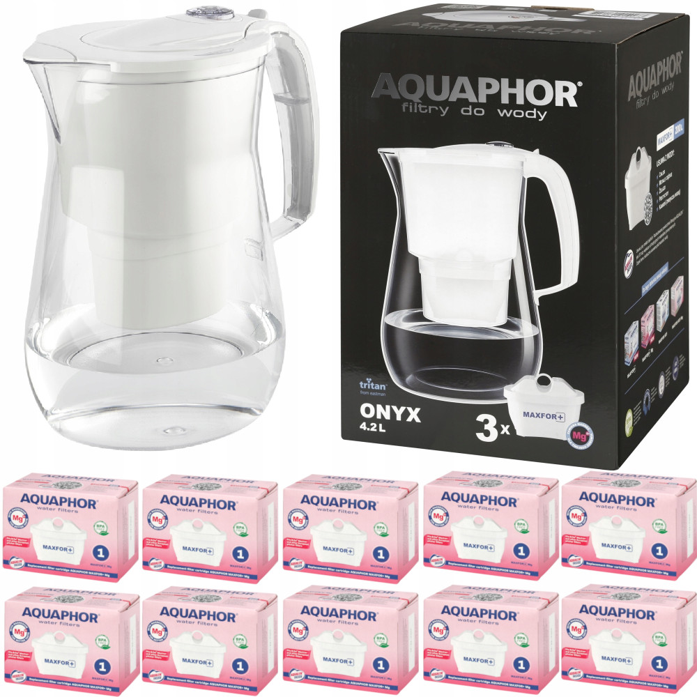 Dzbanek filtrujący Aquaphor Onyx 2,8 l + 10 wkładów, biały Dzbanek filtrujący Aquaphor Onyx 2,8 l + 10 wkładów, biały