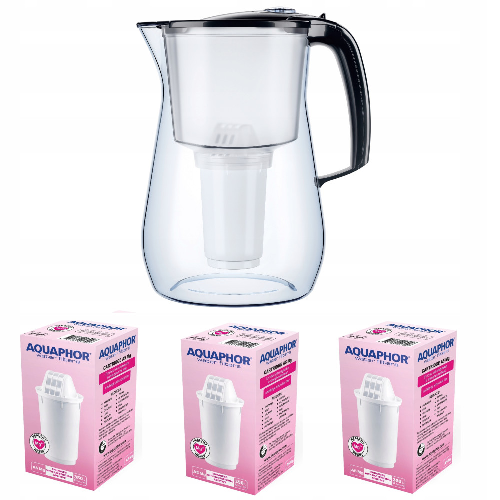 Dzbanek filtrujący Aquaphor Provence 4,2 l + 3 wkłady, czarny Dzbanek filtrujący Aquaphor Provence 4,2 l + 3 wkłady, czarny