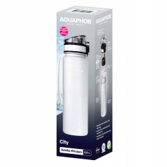 Butelka filtrująca do Wody AQUAPHOR City 0.5l,Biała do szkoły,pracy