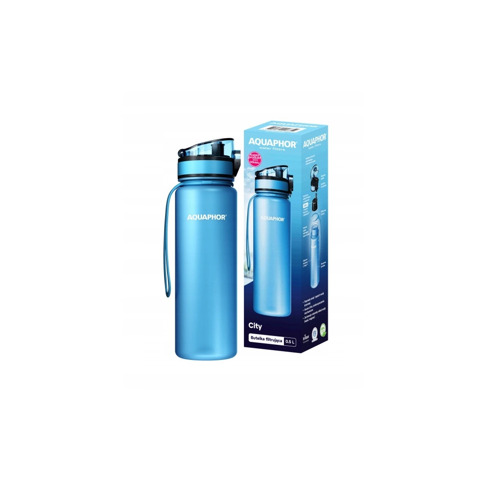 Butelka filtrująca do Wody AQUAPHOR City 0.5l,Błękit do szkoły, pracy Butelka filtrująca do Wody AQUAPHOR City 0.5l,Błękit do szkoły, pracy