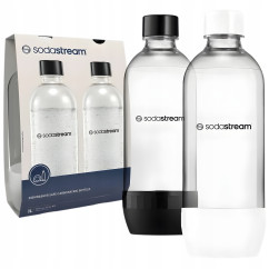 SodaStream Butelki do Saturatora 2x 1L czarna / biała zestaw do zmywarki