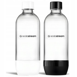SodaStream Butelki do Saturatora 2x 1L czarna / biała zestaw do zmywarki