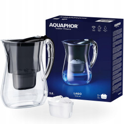 Dzbanek filtrujący wodę Aquaphor LAGO Czarny 3.8L, wkład węglowy Maxfor+