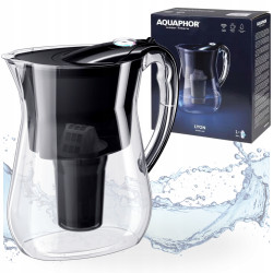 Dzbanek filtrujący wodę Aquaphor LYON Czarny 3.8L, wkład węglowy A5+