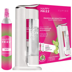 Saturator do Gazowania Wody Happy Frizz Cupido Biały, Butelka 700 ml