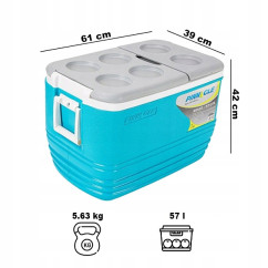 Lodówka kempingowa Pinnacle TPX 6005 57L niebieska +4 wkłady mrożące 1L