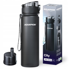 Aquaphor City Butelka filtrująca bidon na wodę czarna 0,5l + filtr